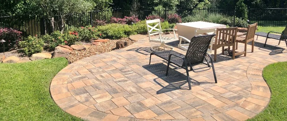 Landscaping and patio in Spring, TX.