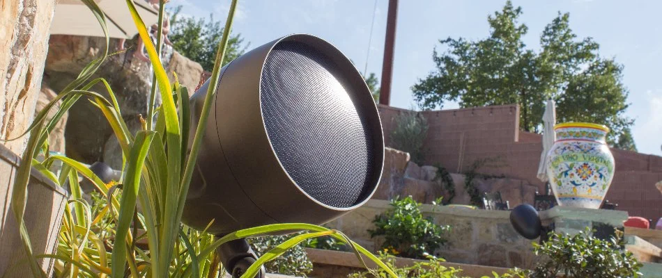Outdoor audio speaker in Kingwood, TX.