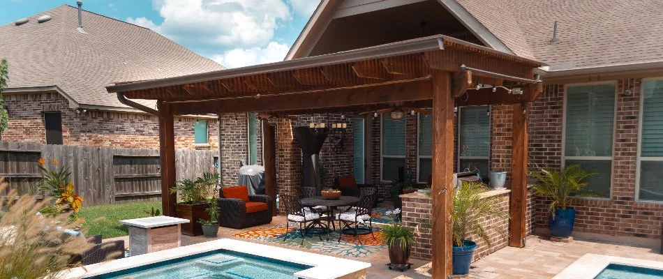 Outdoor space with pergola in Kingwood, TX.